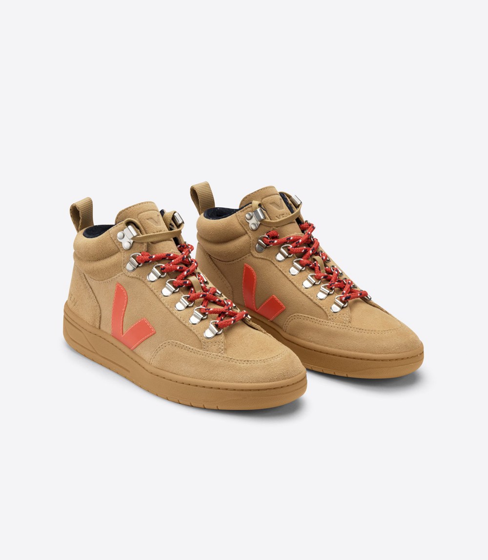 Veja Sneakers Dam - Roraima Suede - Bruna/Orange - 083691-SFI